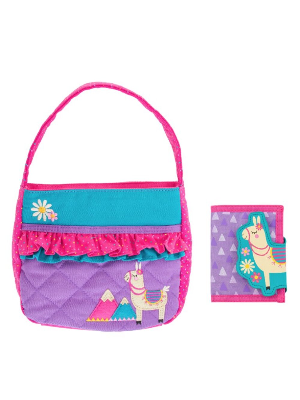 Stephen Joseph Quilted Llama Purse and Wallet for Girls - Cute Kids Gifts